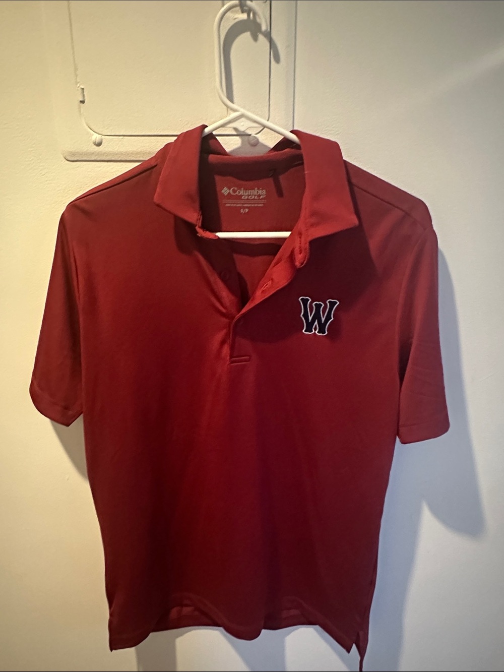 Columbia Men’s Red Polo with W Patch